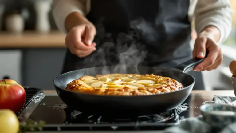 Dit snelle appelgebak uit de pan zonder oven zal je aangenaam verrassen