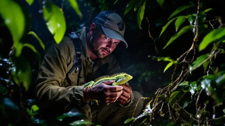 Een verrassende ontdekking een felgroene hagedis met scherpe stekels gevonden in een Vietnamees bos