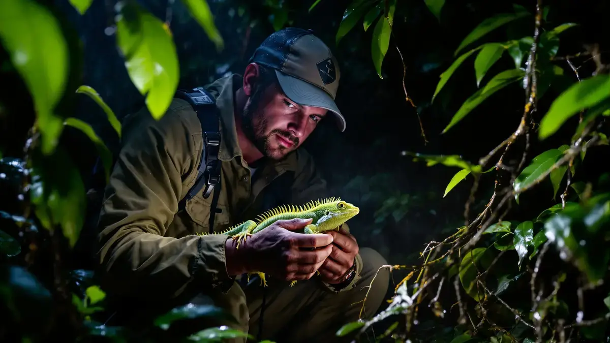 Een verrassende ontdekking een felgroene hagedis met scherpe stekels gevonden in een Vietnamees bos