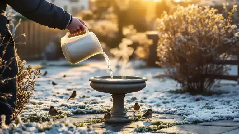 Dit gebaar van 30 seconden in de winter bespaart tuinwater en beschermt vogels tegen vorst